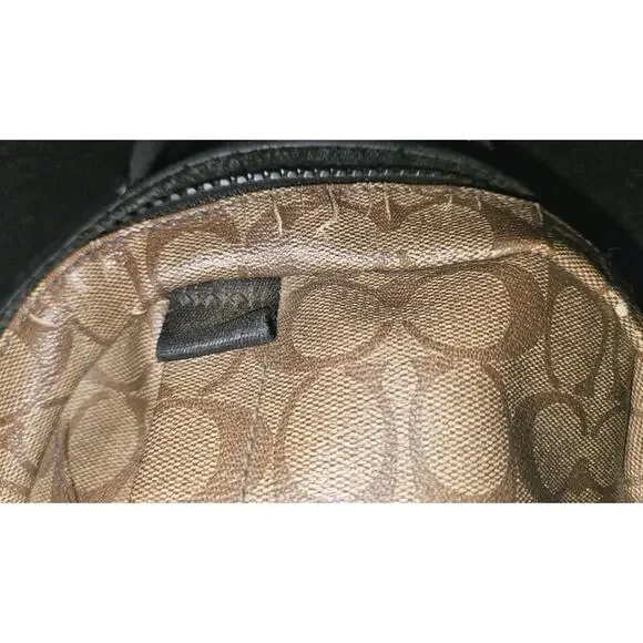 COACH Edge Backpack In Signature Canvas C Tan Leather Unisex Crossbody 13x10x3.5 - Picture 15 of 16